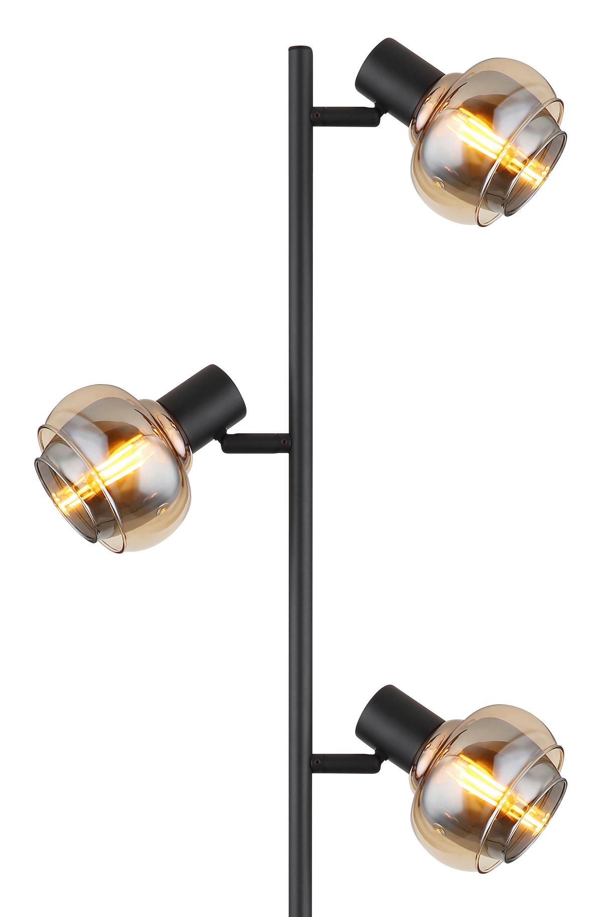 Stehleuchte 54309sb - Schwarz, Basics, Glas/Metall (25/23cm) - Globo
