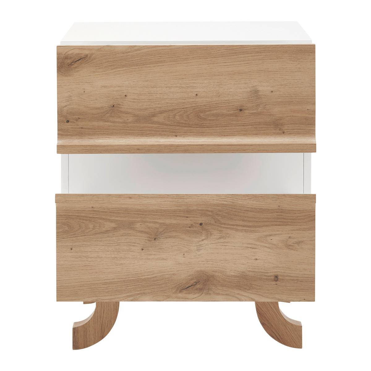 Noční stolek VIRA barvy dubu/bílá - bílá/barvy borovice, Moderní, dřevo (48/60/43cm) - Bessagi Home