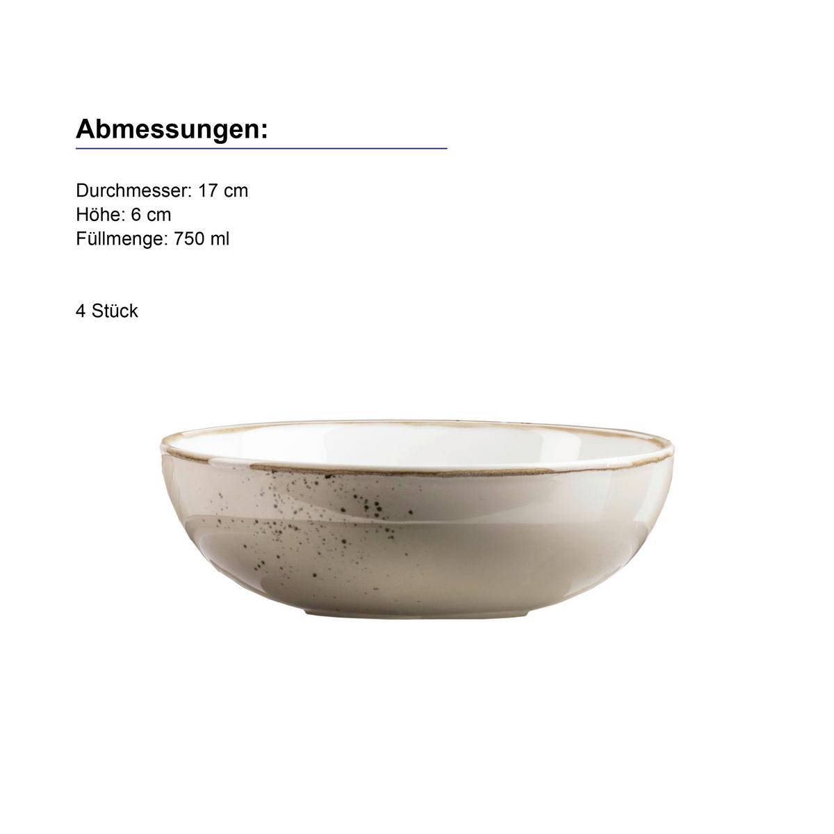 Kombiservice Pintar 16-Teilig Porzellan, Graugrün, 4 Pers. - Graugrün, Basics, Keramik - Mäser