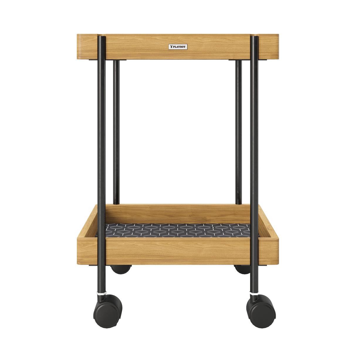 Badezimmerregal mit Rollen Bambus/Eisen 46x30 cm Nancy - KONVENTIONELL, Holz/Kunststoff (46/57/30cm) - Playboy