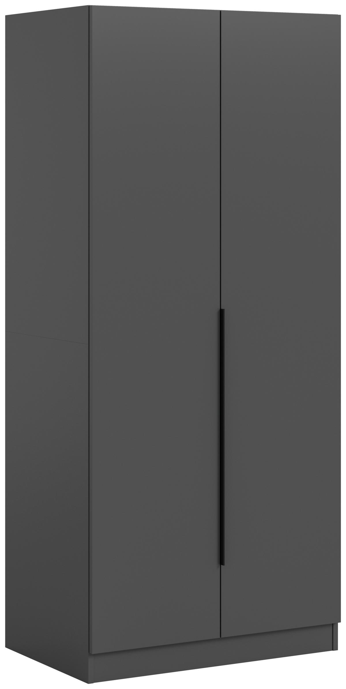 Šatníková skriňa Kopenhagen antracit - čierna/antracitová, Modern, kompozitné drevo/plast (80/181/52cm) - MID.YOU