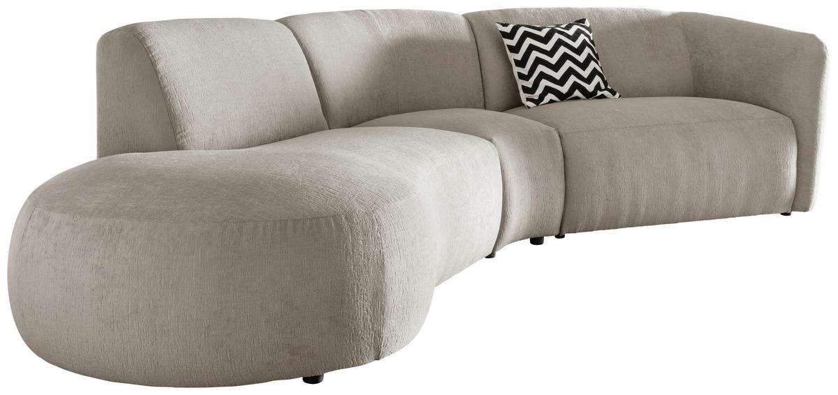 Ecksofa Jesi, Taupe S: 182x276 Cm - Taupe/Schwarz, MODERN, Textil (182/276cm) - Livetastic