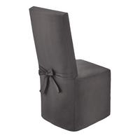 Stuhlhusse Anna Baumwolle Anthrazit Lbh: 50x48x110 Cm - Anthrazit, KONVENTIONELL, Textil - Ondega