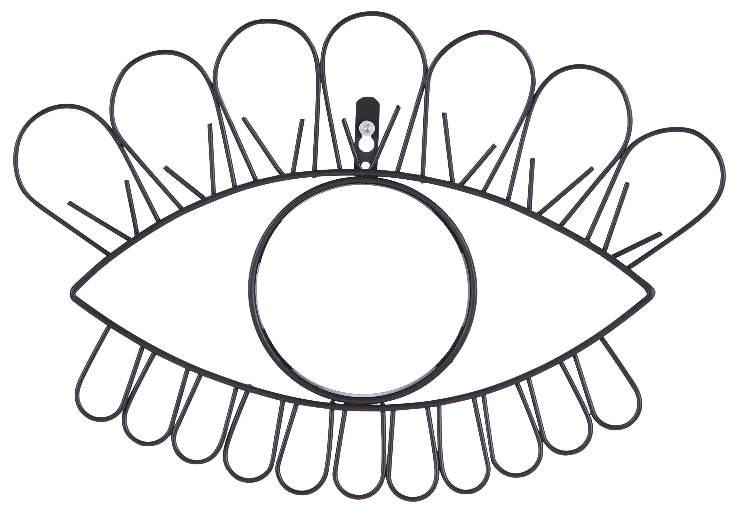 Dekospiegel Eye Metall/Glas BxH: 33x23 cm - Schwarz, Basics, Glas/Metall (33/23cm) - Luca Bessoni