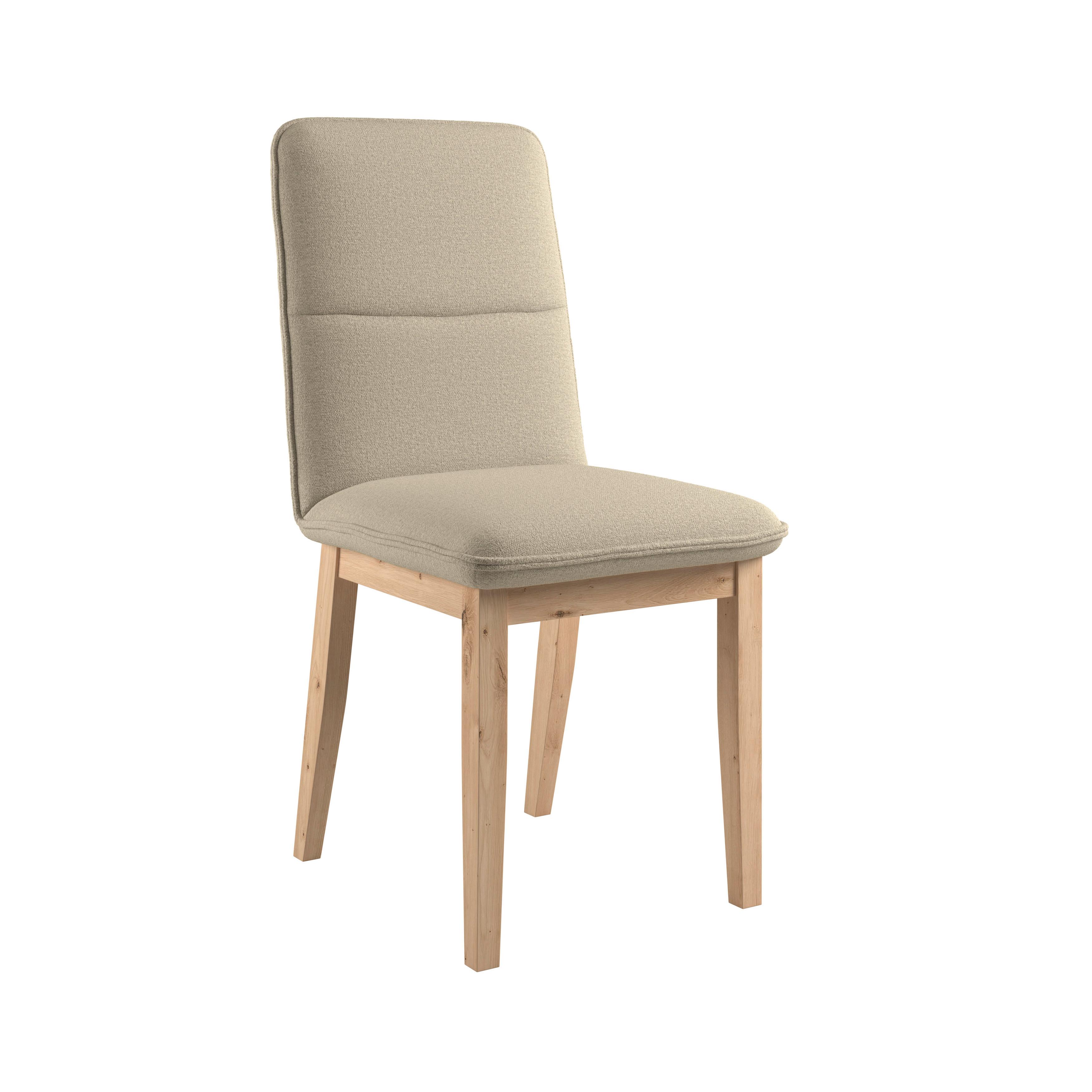 Vierfußstuhl Beluna Ii Webstoff Beige, B: 47cm - Eichefarben/Beige, KONVENTIONELL, Holz/Textil (47/91/44cm) - James Wood