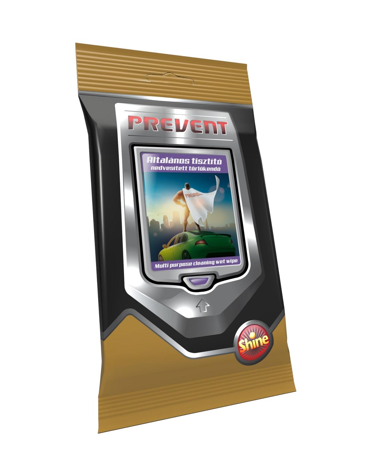 Tiszító Nedvesített Törlőkendő Prevent 20db - átlátszó, Basics, papír