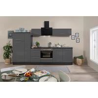 Küchenzeile mit Geräten 300 cm Grau - Eichefarben/Grau, Basics, Holzwerkstoff (300cm) - Respekta