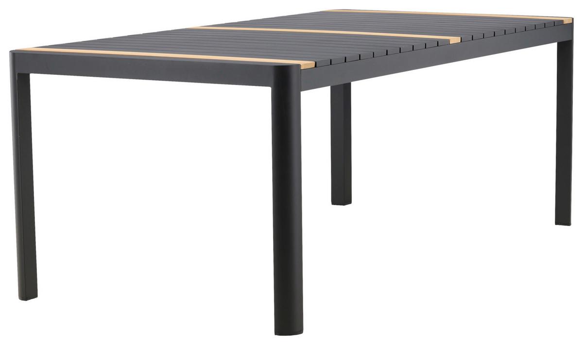 Gartentisch Togo Teakholz/metall L 100 Cm - Schwarz, KONVENTIONELL, Holz/Metall (100/75/200cm) - Gardenson