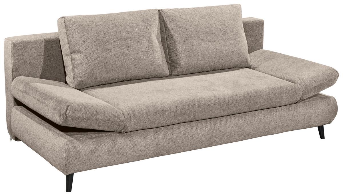 2-Sitzer-Sofa Mit Schlaffunktion Sunny B: 212 cm - Beige/Schwarz, KONVENTIONELL, Holzwerkstoff/Textil (212/88/101cm) - MID.YOU