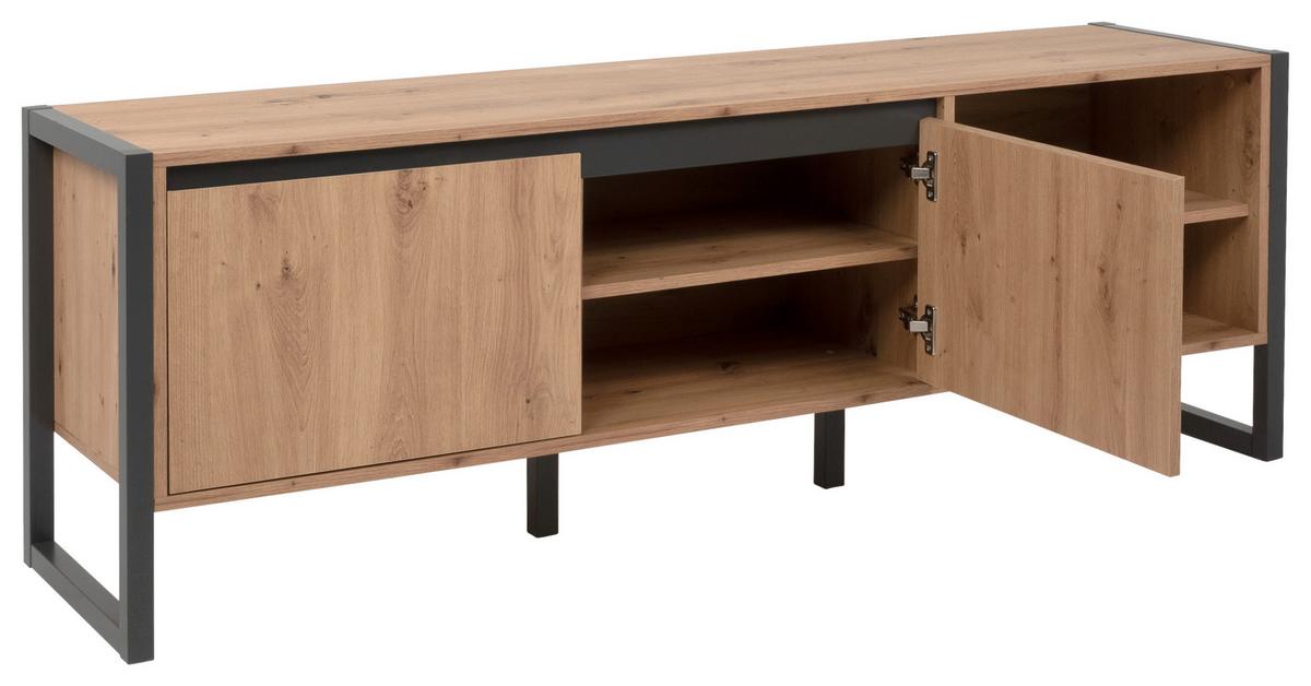 TV-Element Denver 160 cm Anthrazit/Eiche Dekor - Eichefarben/Anthrazit, MODERN, Holzwerkstoff (160/55/40cm) - MID.YOU