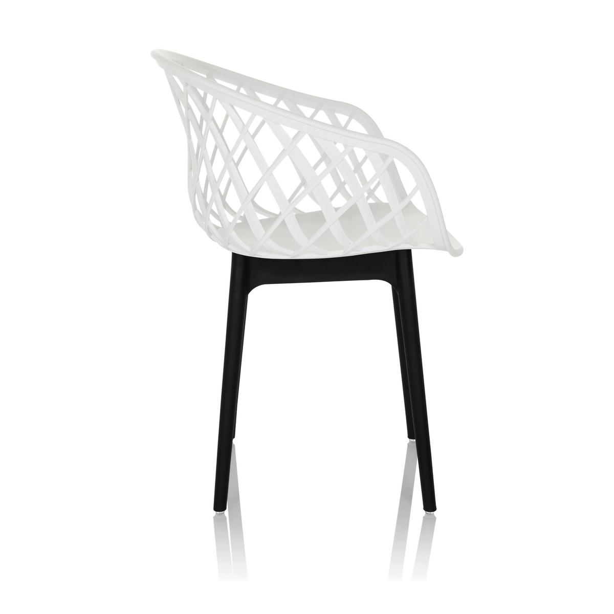 BESUCHERSTUHL Begio Weiß B: 57cm - Schwarz/Weiß, MODERN, Kunststoff (57/76/53cm) - MID.YOU