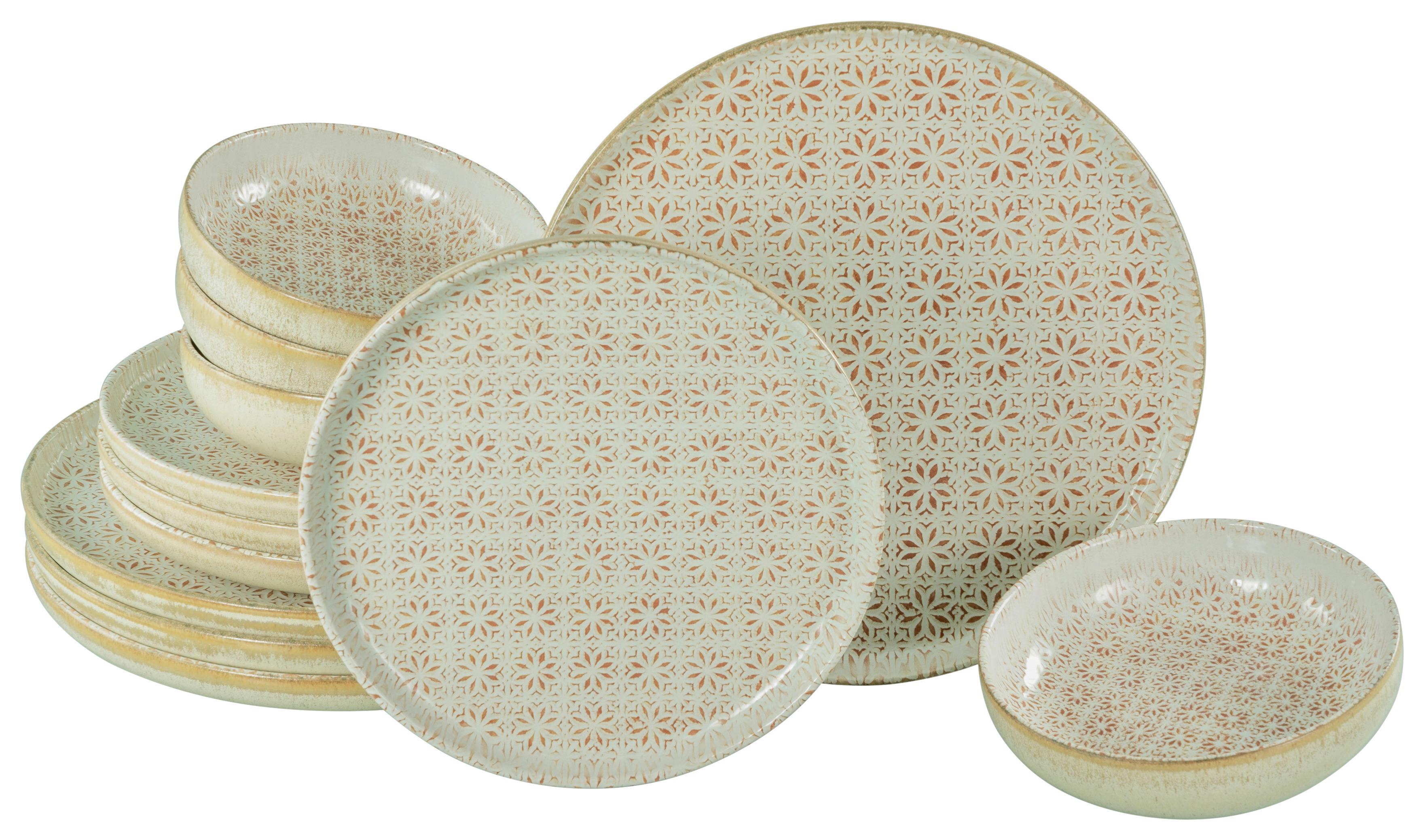 Tafelservice Uno Emiliana 12--Teilig., Creme, Rosa - Creme/Rosa, Basics, Keramik - Creatable