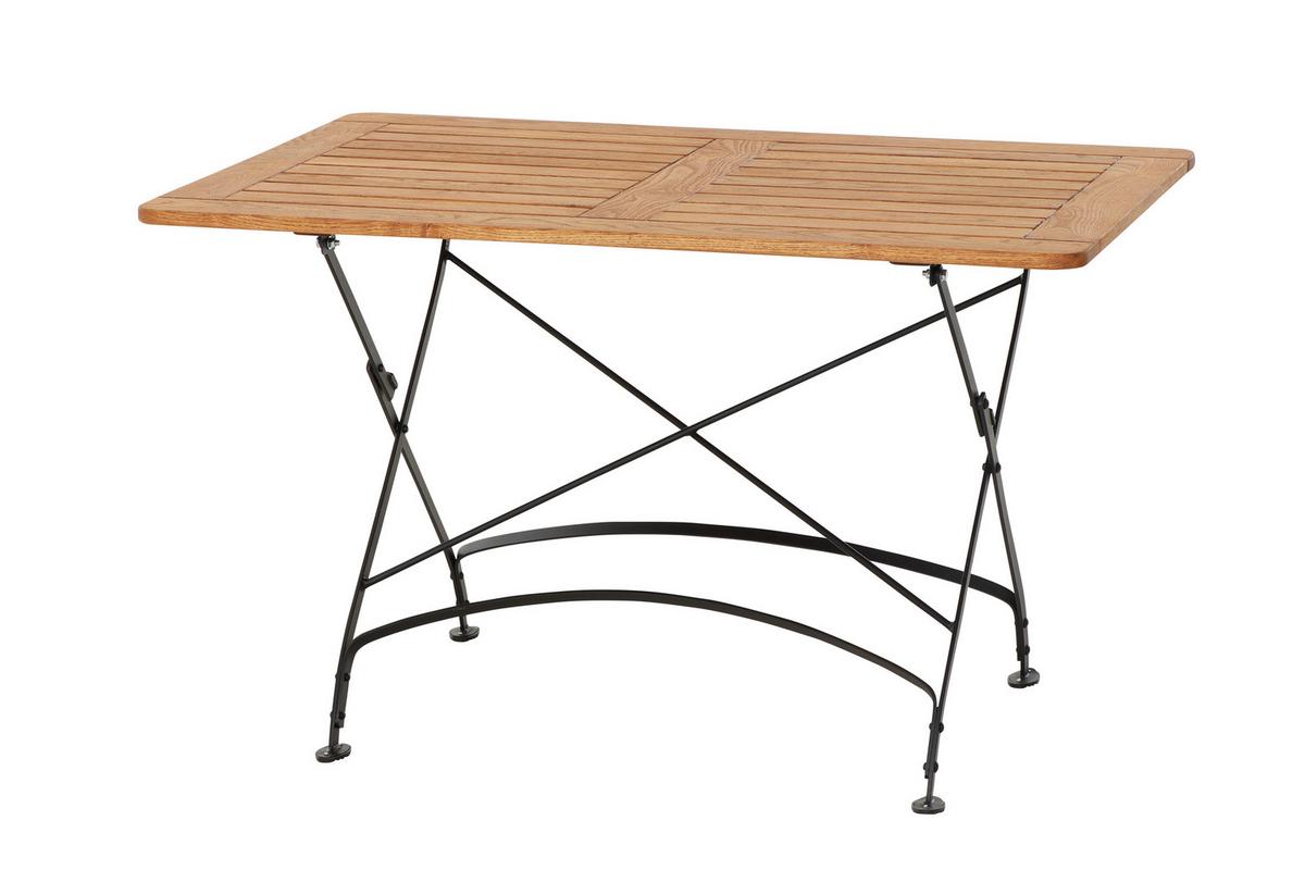 Gartentisch Klappbar Robinienholz/metall L 120 Cm - Robinienfarben/Schwarz, KONVENTIONELL, Holz/Metall (120/80/78cm) - Siena Garden