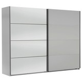 Schwebetürenschrank Ernie 225 cm Alpinweiß - Weiß, MODERN, Glas/Holzwerkstoff (225/210/65cm)