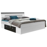 Bett Mars 140x200 Weiß/Lava - Anthrazit/Weiß, MODERN, Holzwerkstoff (140/200cm)