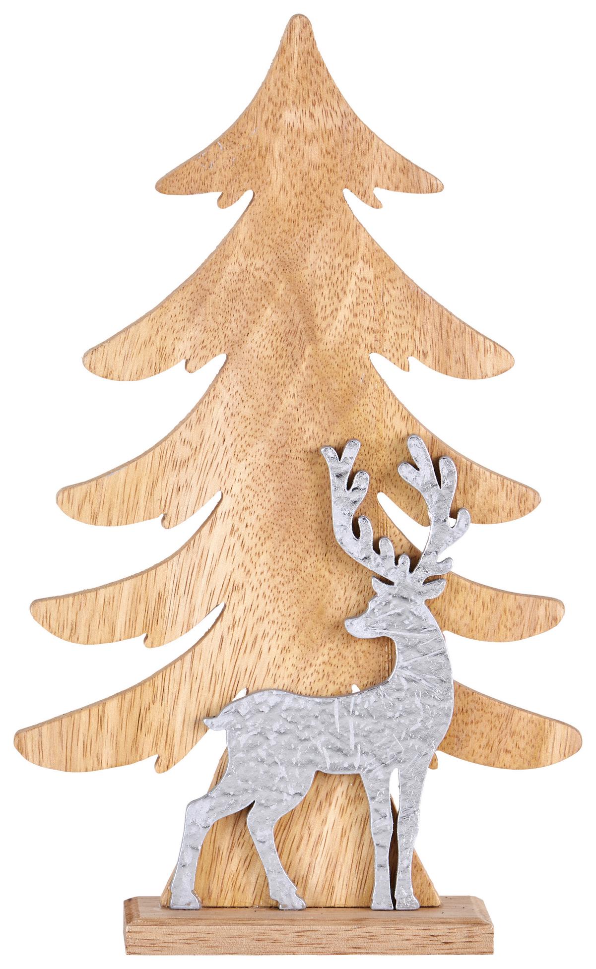 Dekor Fa Romilda - natúr színű/ezüstszínű, Konventionell, fa (15,5/5/26cm) - Ondega