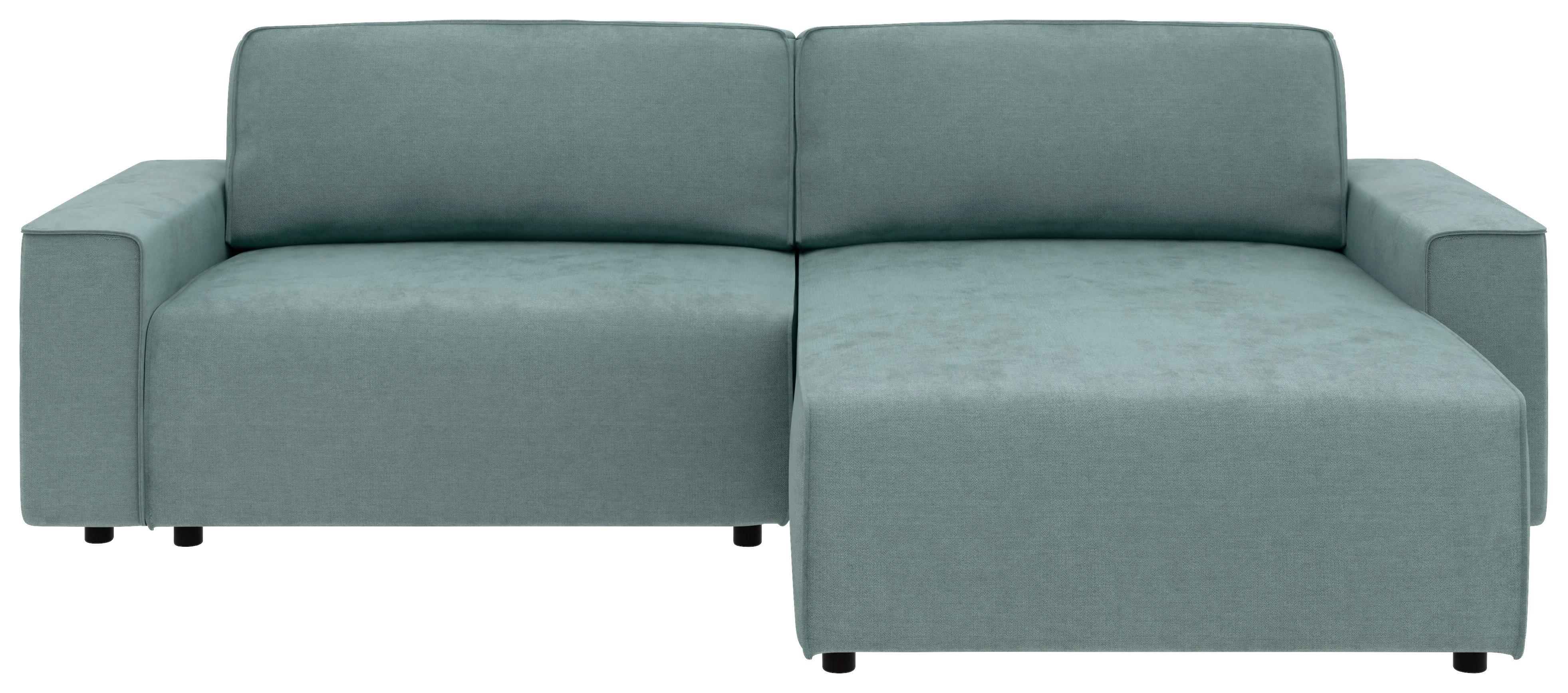 Ecksofa Chance Mintgrau, S: 265x164 cm - Mintgrau/Schwarz, MODERN, Textil (265/164cm) - Trendmanufaktur