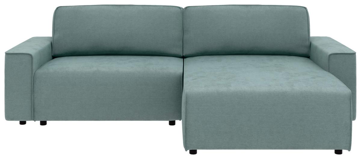 Ecksofa Chance Mintgrau, S: 265x164 cm - Mintgrau/Schwarz, MODERN, Textil (265/164cm) - Trendmanufaktur