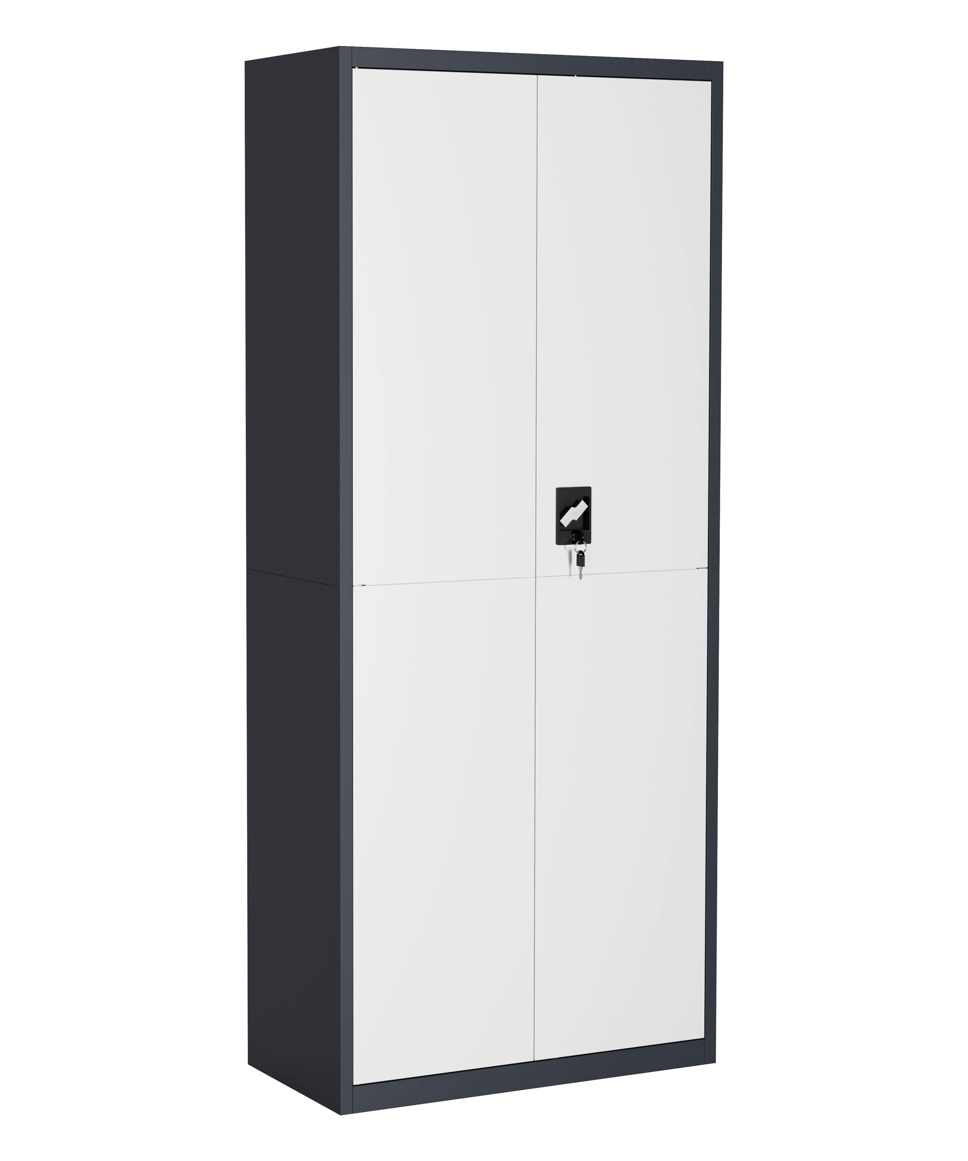 Aktenschrank Malivo Weiß/Anthrazit B: 80cm - Anthrazit/Weiß, KONVENTIONELL, Metall (80/180/40cm) - MID.YOU