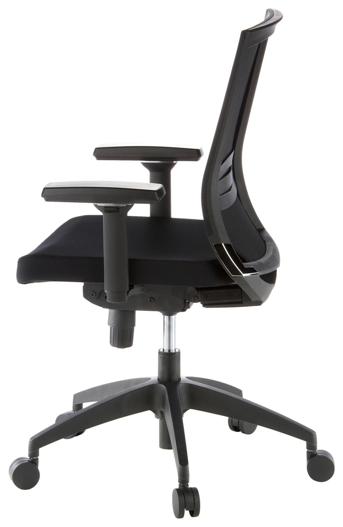 Drehstuhl Porto Base Schwarz - Schwarz, MODERN, Kunststoff/Textil (59/108/44cm) - MID.YOU