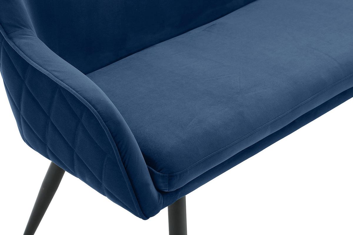 Sitzbank Blau B: 160 cm - Blau/Schwarz, MODERN, Textil (160/85/61cm) - Livetastic