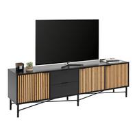 TV komoda MADRID - černá/barvy dubu, Moderní, kov/dřevo (195/60/40cm) - Mömax