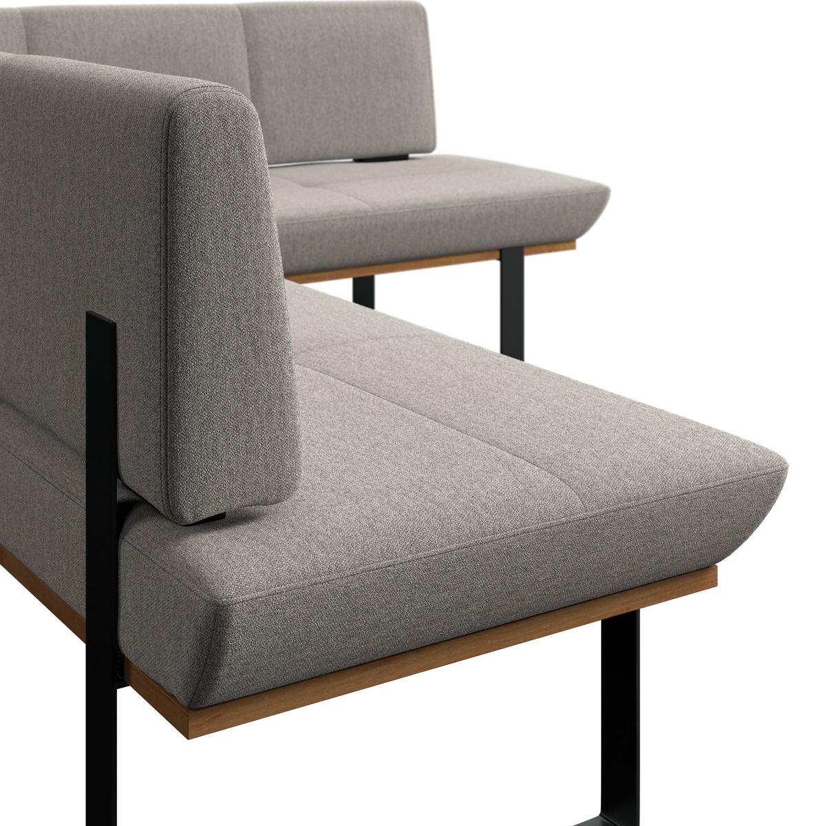 Eckbank Tristan Webstoff hellgrau, S:245x175cm - Hellgrau/Schwarz, MODERN, Holz/Textil (245/175cm) - James Wood