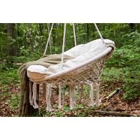 Hängesessel Hamtic mit Sitz- und Rückenkissen - Weiß, KONVENTIONELL (80/90/60cm) - Gardenson