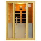 Infrarot Wärmekabine Nordic Nature B/H/T: 140/190/105cm - Naturfarben, MODERN, Glas/Holz (140/190/105cm)