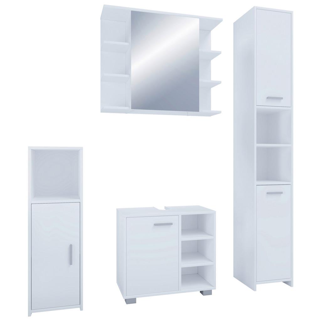 Badmöbel-Set 4--Teilig. Zalo B: 120 cm Weiß Dekor
