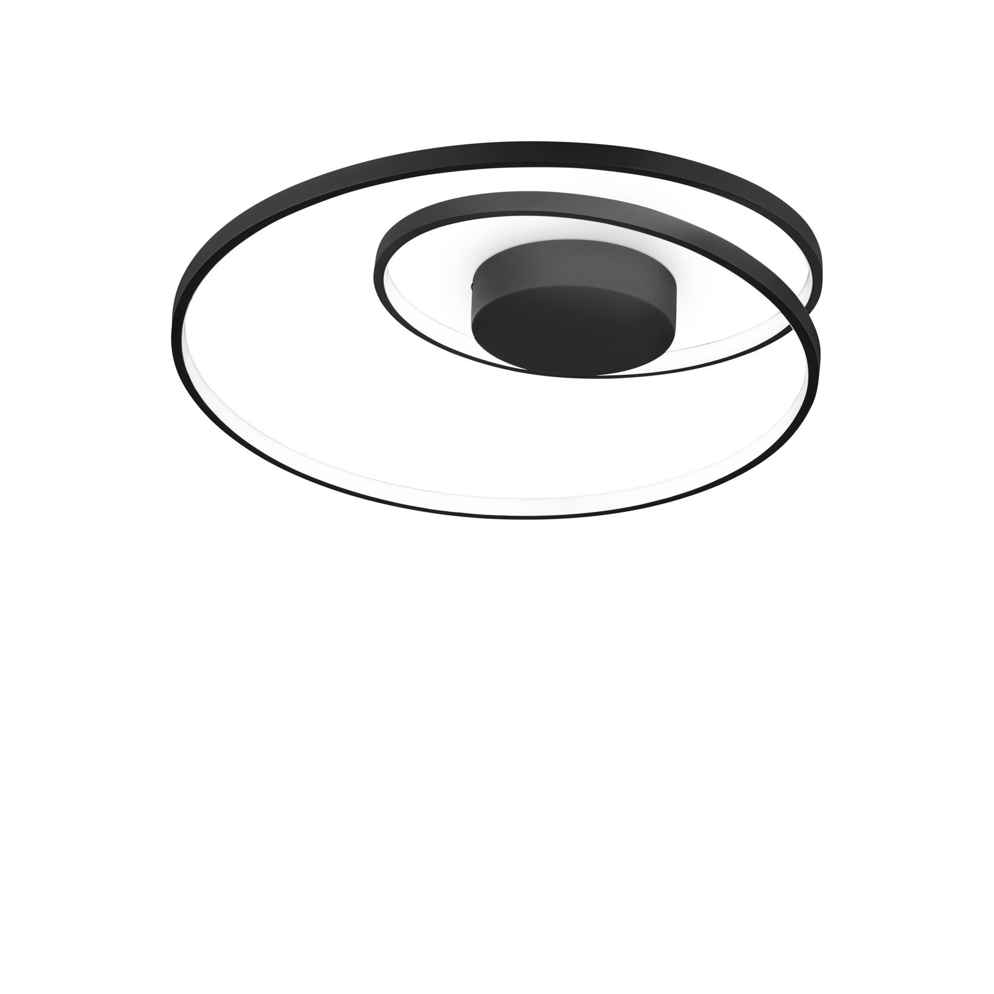 LED-Deckenleuchte Nero Schwarz D: 60 cm - Schwarz, Design, Kunststoff/Metall (60/18cm) - Ideal Lux