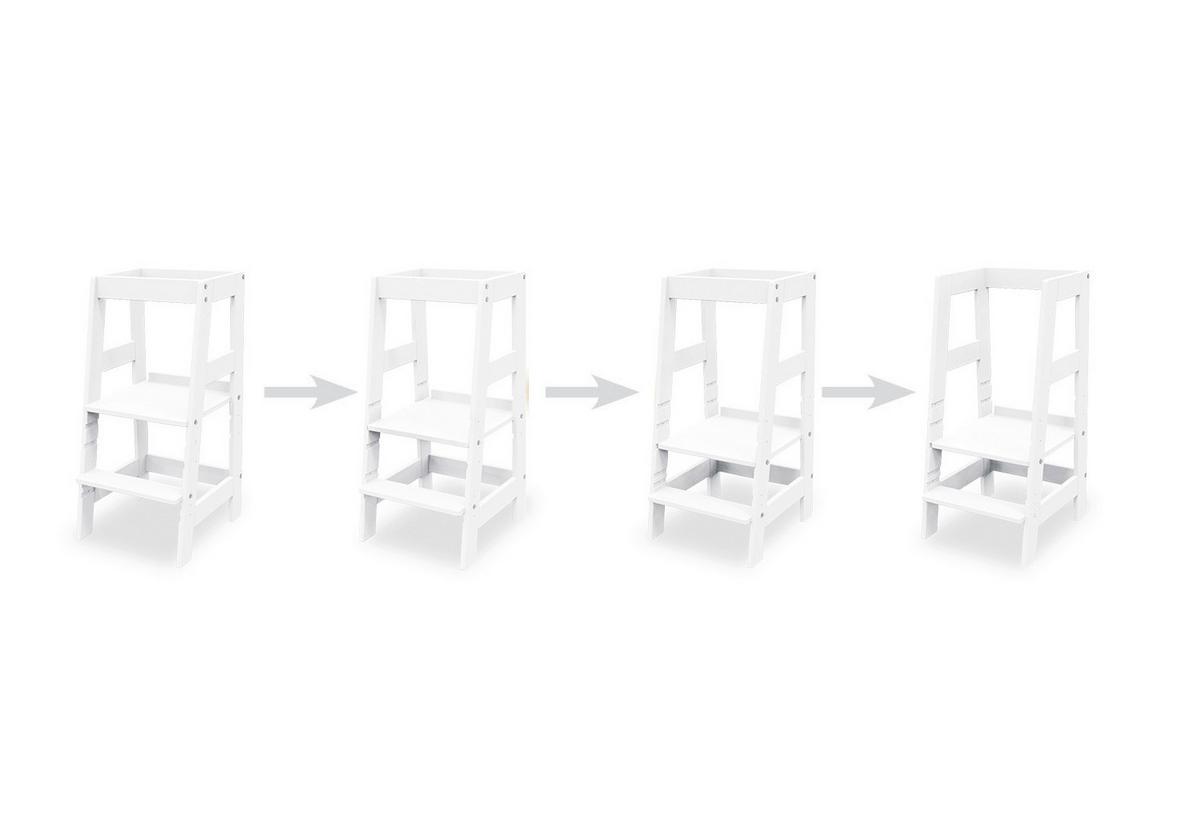 Lernturm Buche Vollmassiv BxHxT: 40x85x47 cm - Weiß, Basics, Holz (40/85/47cm) - Pinolino