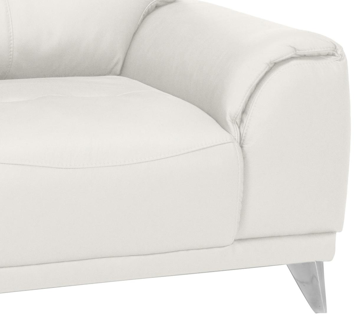 Fernsehsessel Frisco Lederlook Weiß - Chromfarben/Weiß, MODERN, Textil/Metall (112/92/96cm) - MID.YOU