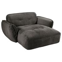 XXL-Sessel Fluffy, Anthrazit B: 182 cm - Anthrazit/Schwarz, MODERN, Textil (182/87/184cm) - Trendmanufaktur