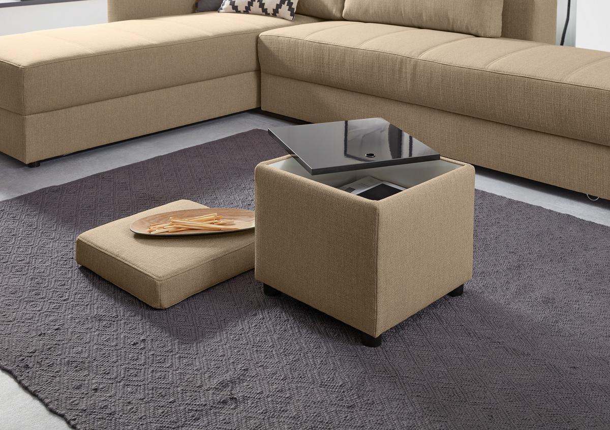 Sitzbox Looks IIi - Beige/Schwarz, Design, Textil (45/47/45cm) - LOOKS by W.Joop