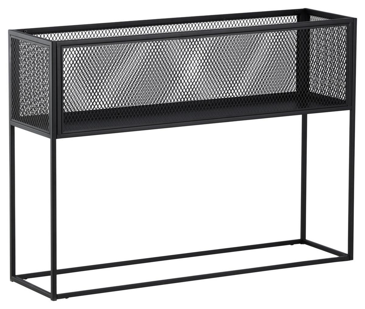 Bücherwand Netz - Schwarz, Design, Metall (110/80/30cm) - Livetastic
