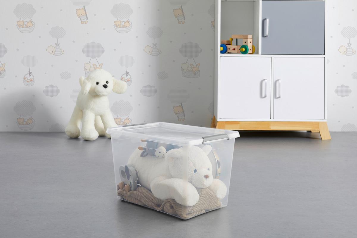 box s víkem JIRI - CA. 60L -BASED- - průhledné, Konvenční, plast (58/39/34cm) - Based