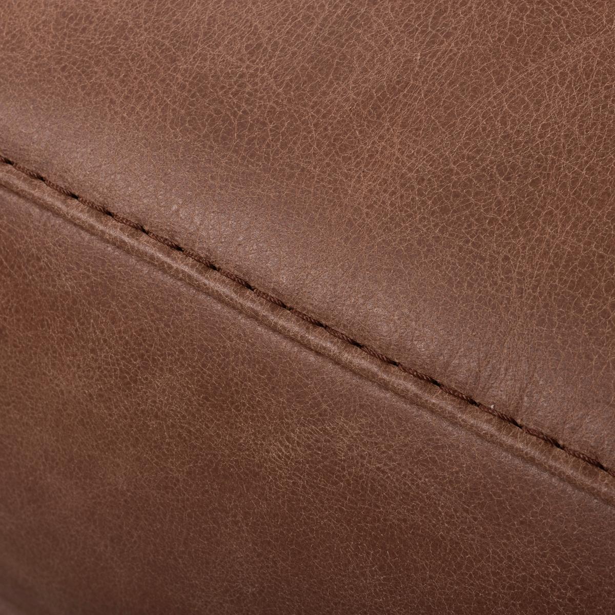 3-Sitzer-Sofa Spring, Dunkelbraun B: 187 cm - Dunkelbraun/Schwarzchrom, Design, Leder (187/85/92cm) - Livetastic