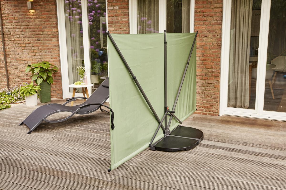 Sichtschutz Grün/Anthrazit Bh 280 X 150 cm - Anthrazit/Olivgrün, KONVENTIONELL, Textil/Metall (280/150cm) - Siena Garden