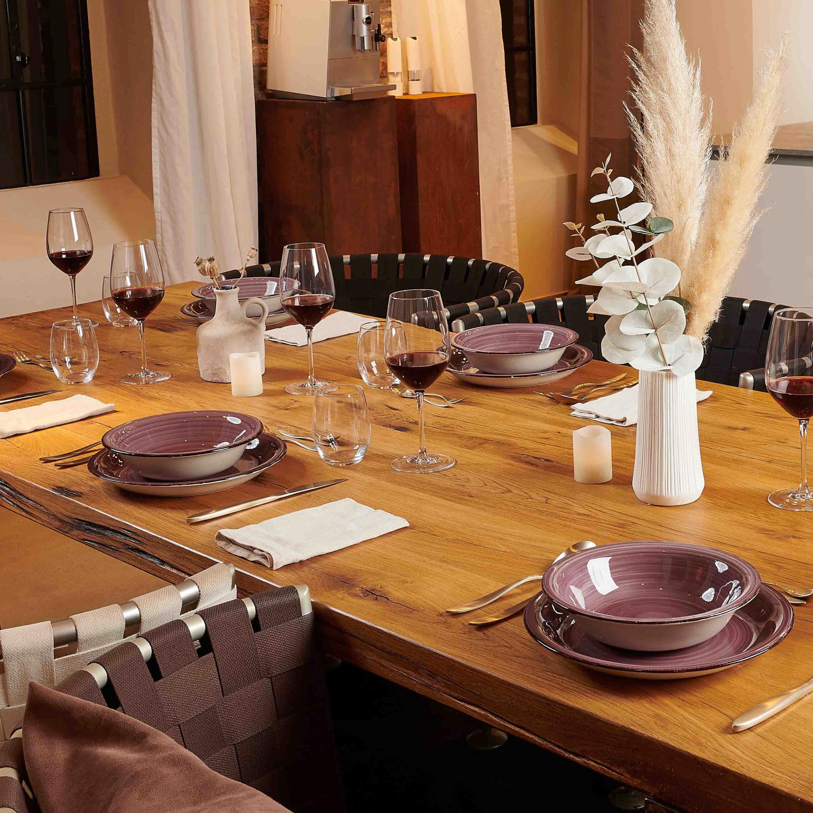 Tafelservice Lumaca Steingut 6 Personen Geschirr Set - Beere, Basics, Keramik - Mäser