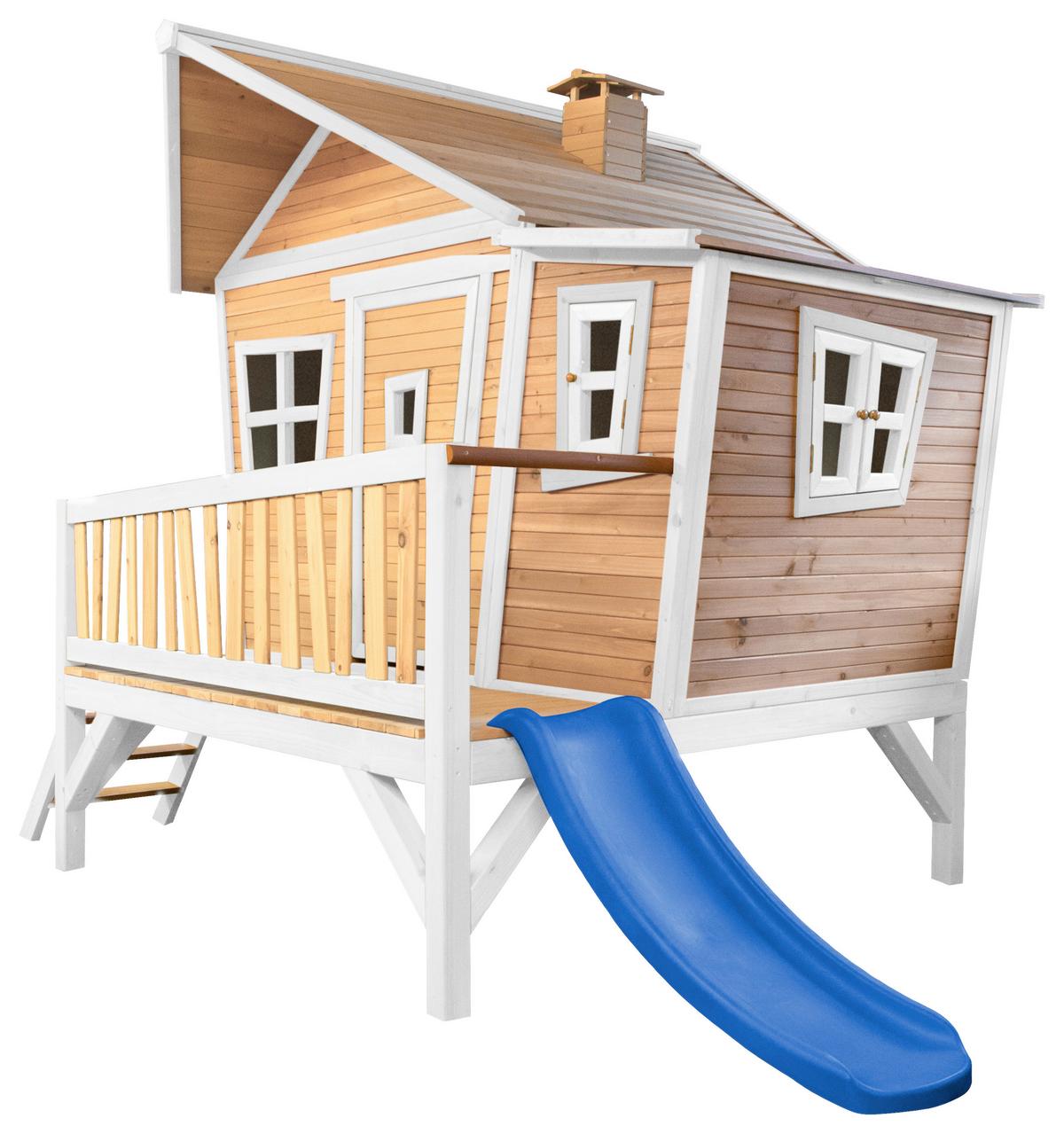 Spielhaus A030.108.31 - Blau/Hellgrün, KONVENTIONELL, Holz/Kunststoff (123/12,8/152cm) - Ambia Garden