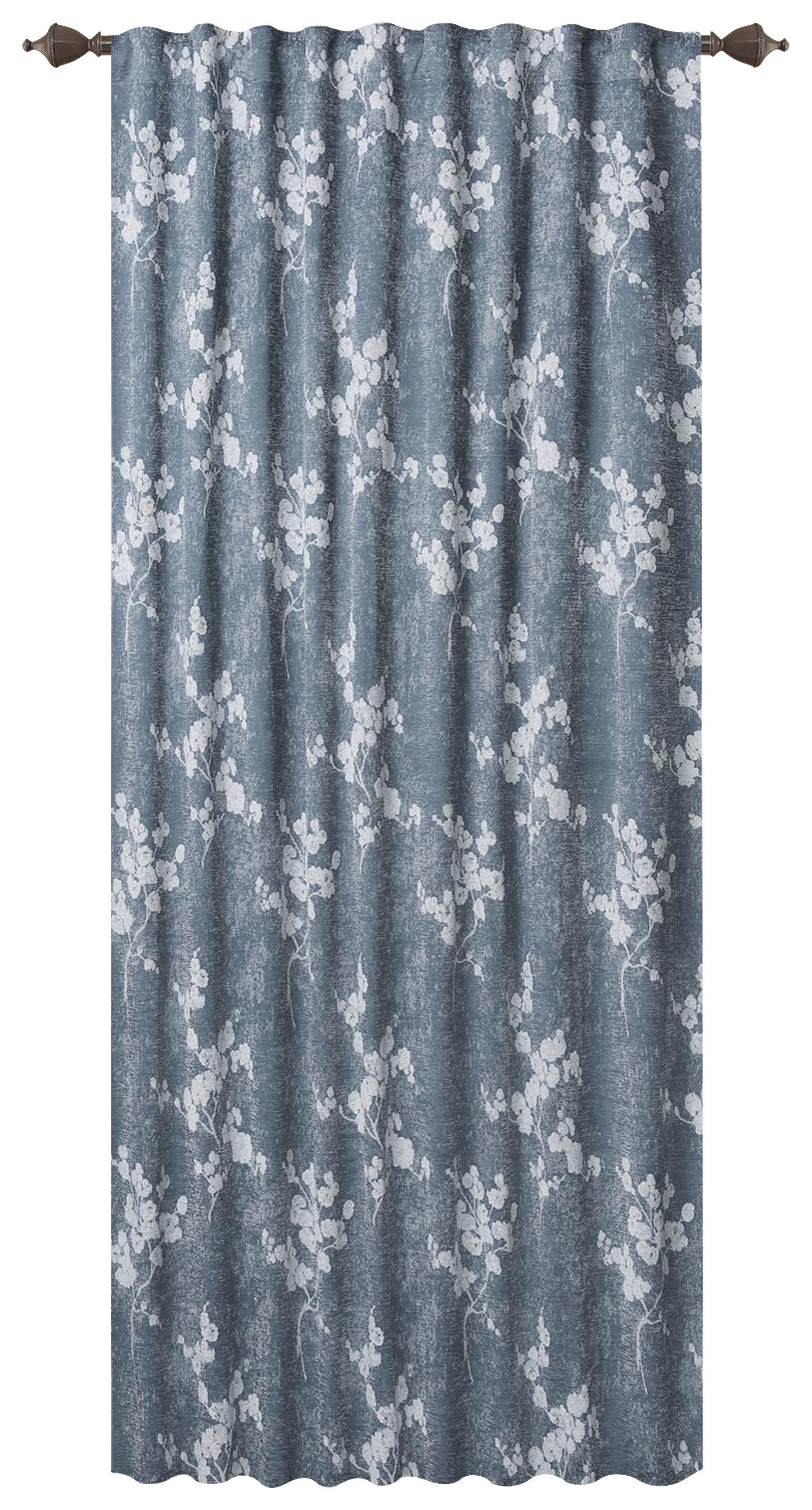 Fertigvorhang Johanna - Blau, ROMANTIK / LANDHAUS, Textil (140/245cm) - James Wood