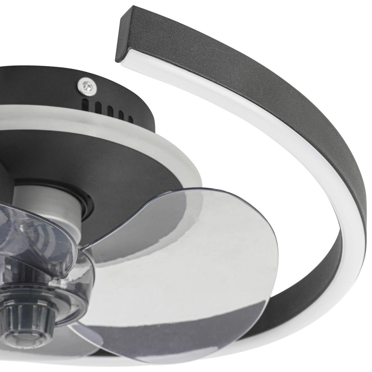 Deckenventilator Zana - Transparent/Schwarz, MODERN, Kunststoff/Metall (40/13cm) - Luca Bessoni