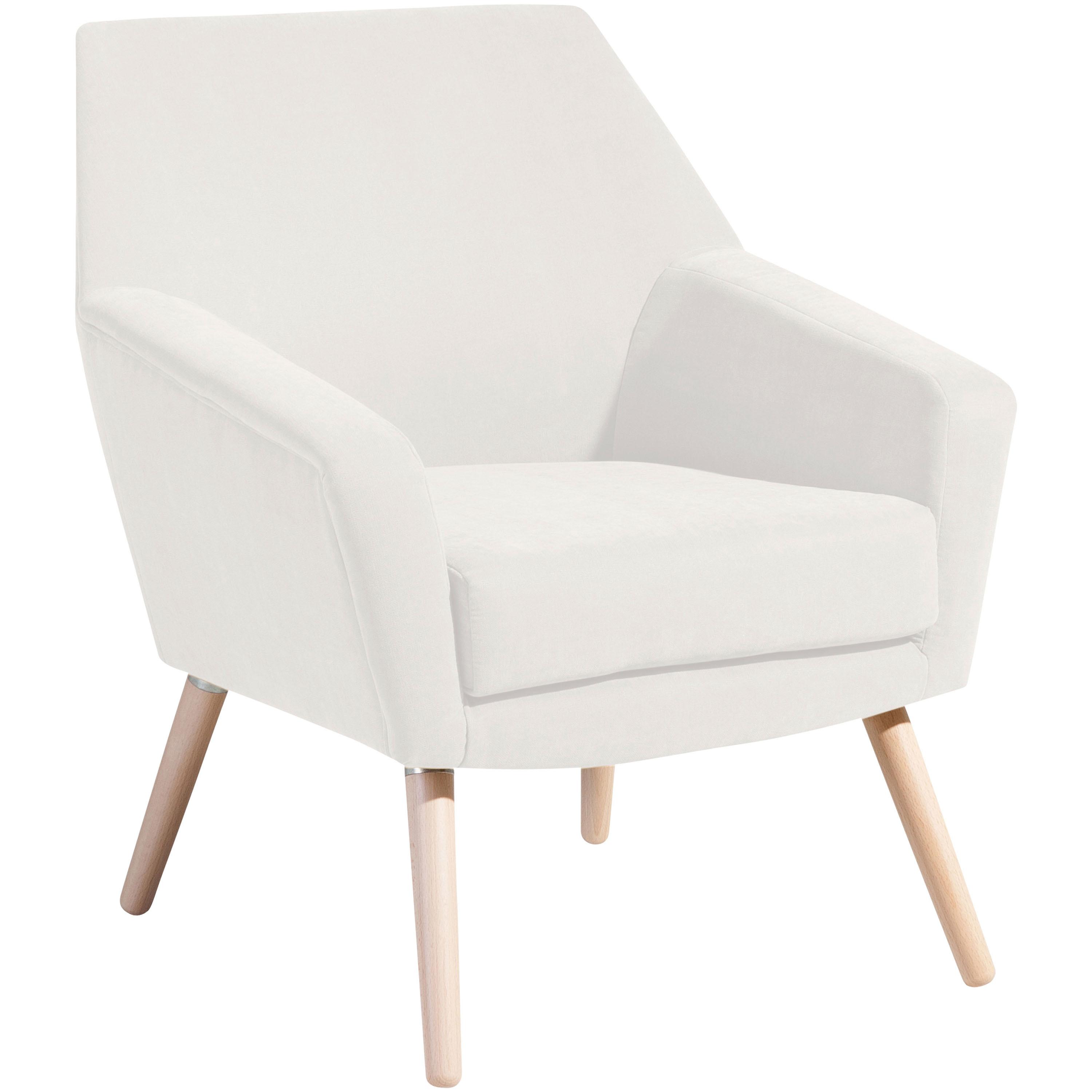 Polstersessel Mit Armlehnen Alegro Velours Creme - Buchefarben/Creme, Design, Textil (67/81/71cm) - Max Winzer