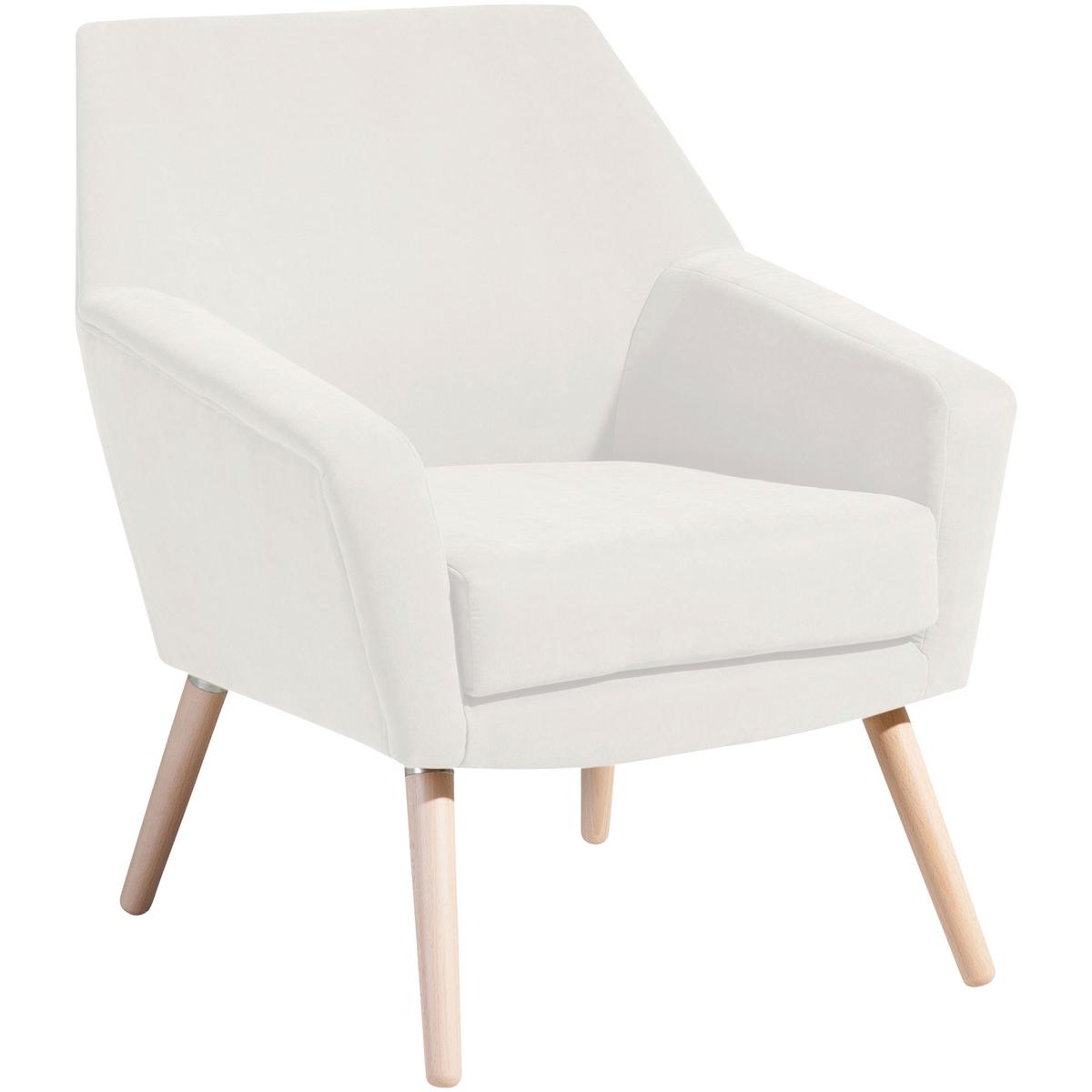 Polstersessel Mit Armlehnen Alegro Velours Creme - Buchefarben/Creme, Design, Textil (67/81/71cm) - Max Winzer