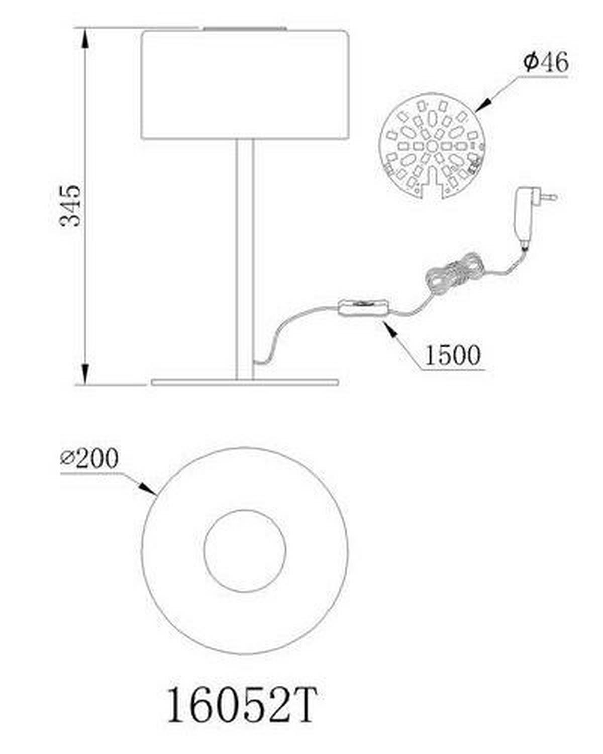 LED-Tischleuchte Trenton Weiß Schwarz D: 20 cm - Schwarz/Weiß, Design, Glas/Kunststoff (20/34,5cm) - Globo