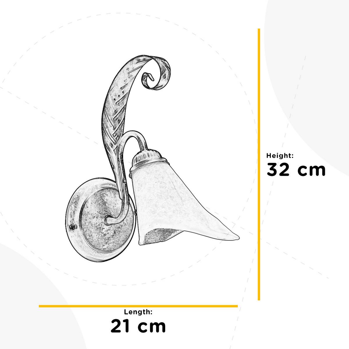 Wandleuchte 4230/Ap - Bronzefarben, KONVENTIONELL, Glas/Metall (21/21/32cm)