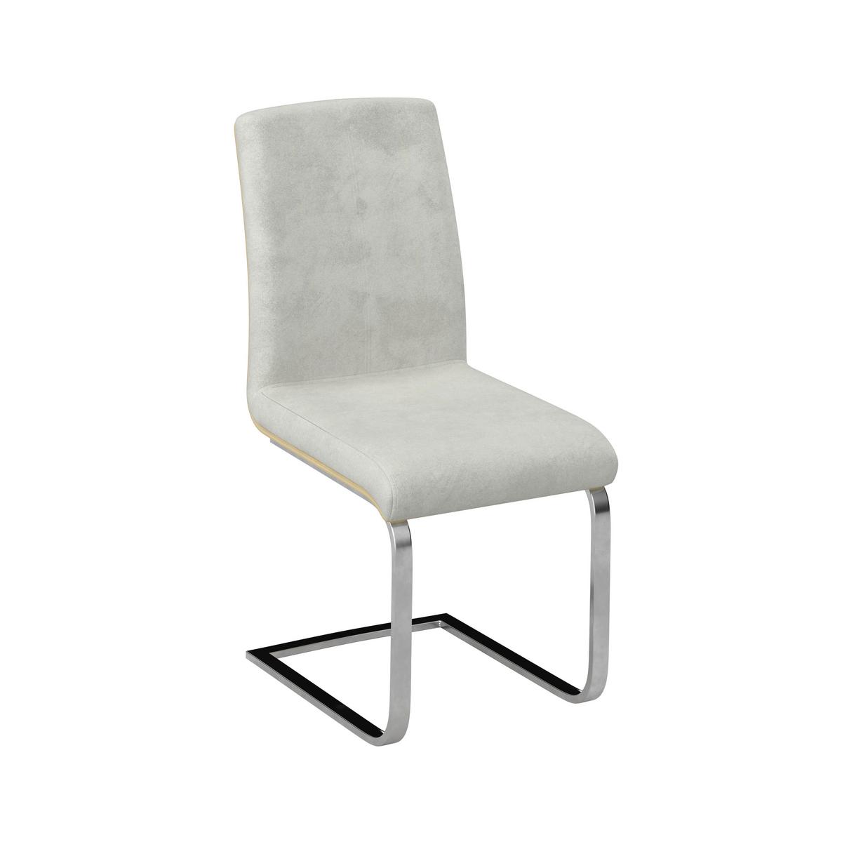 Stolička s pružným podnožím NUBIA - krémová/farba duba, Modern, kov/drevo (44/90/59cm) - Bessagi Home