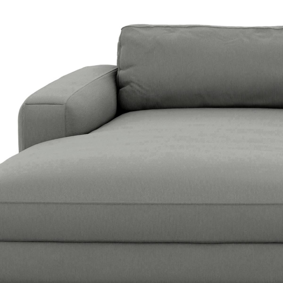 Ecksofa Bourbon, D. Grau S: 176x303 cm - Dunkelgrau/Schwarz, MODERN, Textil (176/303cm) - Trendmanufaktur