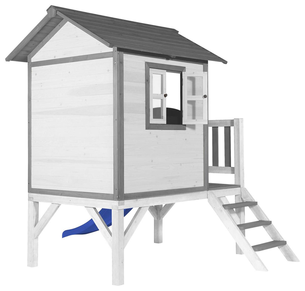 Spielhaus C050.002.30 - Blau/Weiß, KONVENTIONELL, Holz/Kunststoff (240/189/167cm) - Ambia Garden